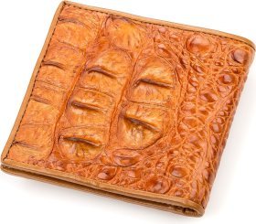 Руде портмоне зі справжньої шкіри крокодила CROCODILE LEATHER (024-18164)