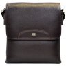 Мужская плечевая сумка из натуральной кожи с клапаном DESISAN 107132 коричневая modnotak фото - 1