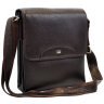 Мужская плечевая сумка из натуральной кожи с клапаном DESISAN 107132 коричневая modnotak фото - 6