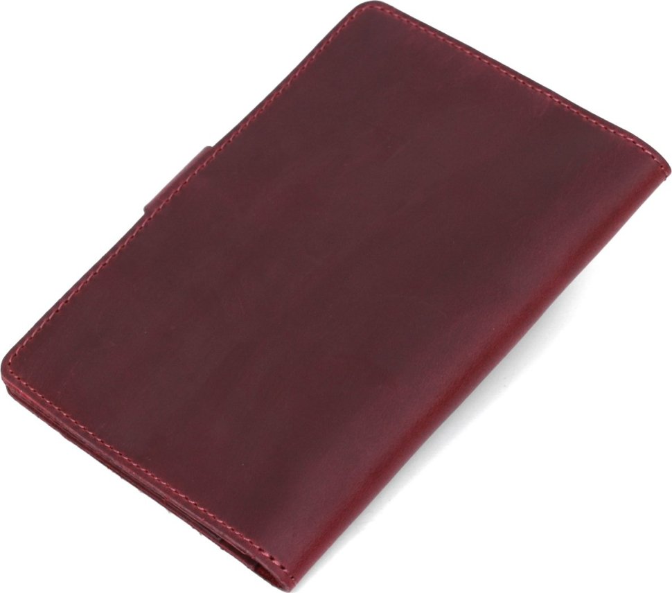 Жіноча обкладинка на документи з натуральної вінтажної шкіри бордового кольору Shvigel (2416520)