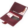 Женская обложка на документы из натуральной винтажной кожи бордового цвета Shvigel (2416520) - 3