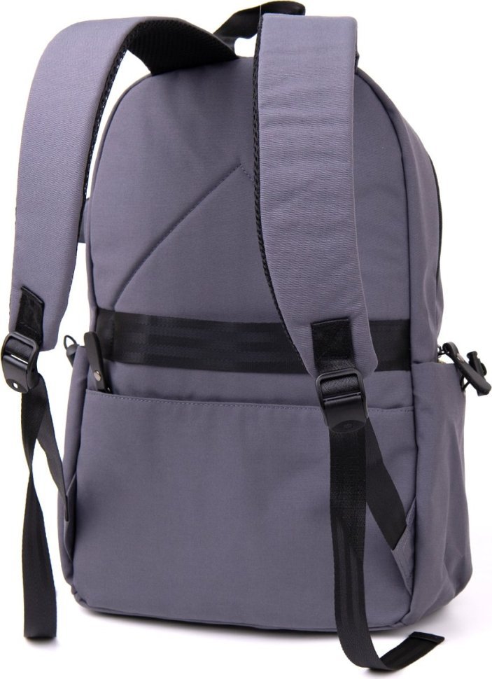 Сірий рюкзак з текстилю на блискавки Vintage (20628)