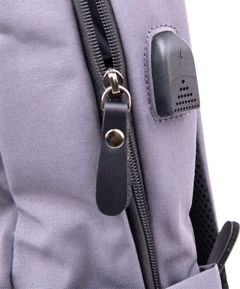 Сірий рюкзак з текстилю на блискавки Vintage (20628)