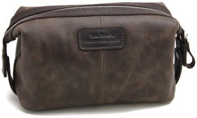 Коричнева вінтажна косметичка з натуральної шкіри Tom Stone 77732
