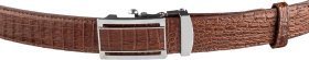 Коричневый ремень-автомат из натуральной кожи крокодила (каймана) CROCODILE LEATHER (024-18233)