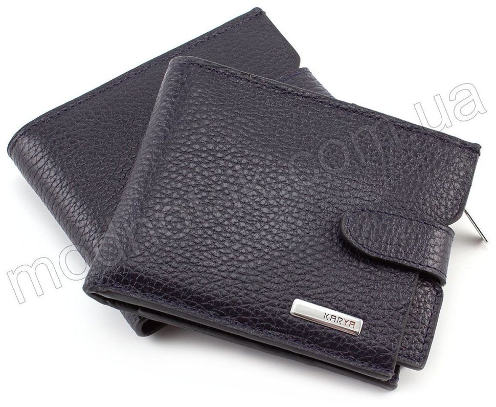Стильний шкіряний гаманець синього кольору KARYA (0949-44)
