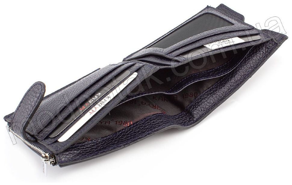 Стильний шкіряний гаманець синього кольору KARYA (0949-44)