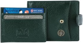 Класичний чоловічий гаманець на кнопці зі знімним блоком для карток Hammonds Flycatcher HF502 зеленого кольору 108032