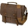 Коричнева сумка-портфель на плече з текстилю Vintage (20116) - 1