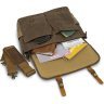 Коричневая сумка-портфель на плечо из текстиля Vintage (20116) - 6