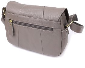 Стильная женская сумка на каждый день из фактурной кожи через плечо Vintage 98132 серого цвета