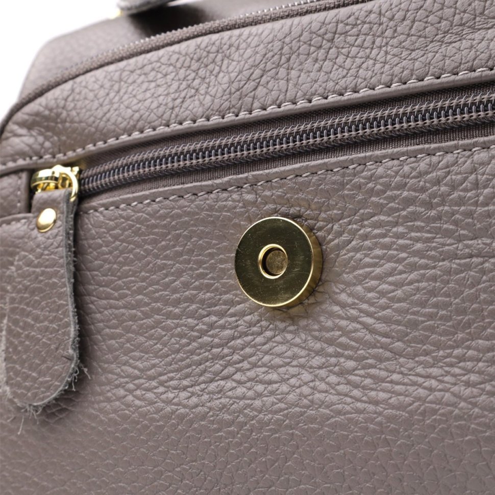 Стильная женская сумка на каждый день из фактурной кожи через плечо Vintage 98132 серого цвета modnotak фото №6