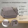 Стильная женская сумка на каждый день из фактурной кожи через плечо Vintage 98132 серого цвета modnotak фото - 12