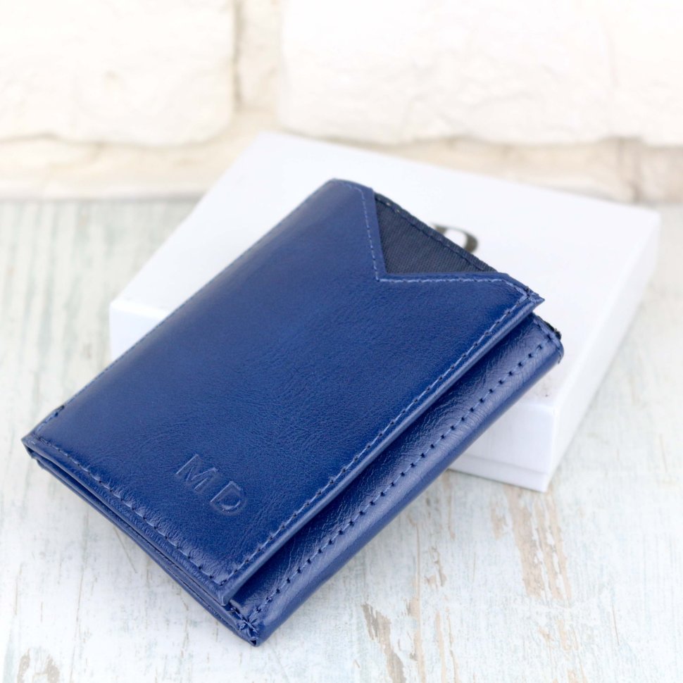 Жіночий гаманець маленького розміру із синього шкірозамінника MD Leather (21521)
