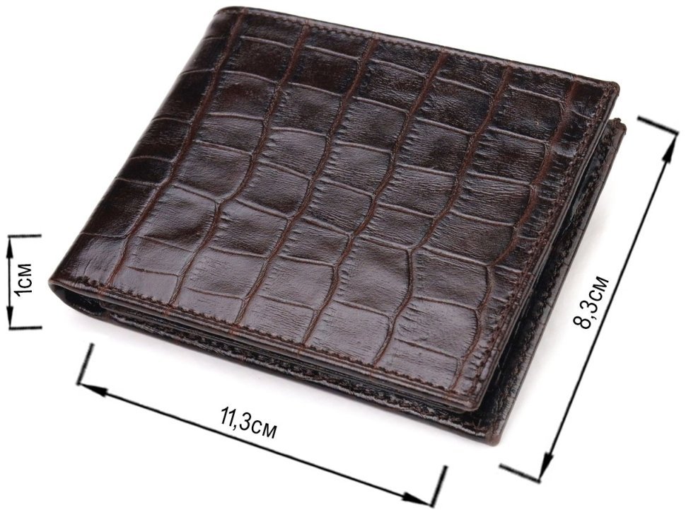 Небольшое мужское портмоне из натуральной кожи темно-коричневого цвета с тиснением CANPELLINI (2421522) фото №9 Небольшое мужское портмоне из натуральной кожи темно-коричневого цвета с тиснением CANPELLINI (2421522) modnotak фото №9