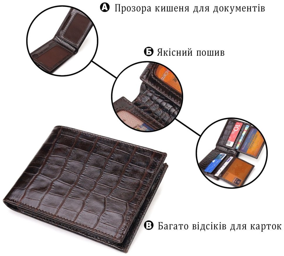 Небольшое мужское портмоне из натуральной кожи темно-коричневого цвета с тиснением CANPELLINI (2421522) фото №10 Небольшое мужское портмоне из натуральной кожи темно-коричневого цвета с тиснением CANPELLINI (2421522) modnotak фото №10