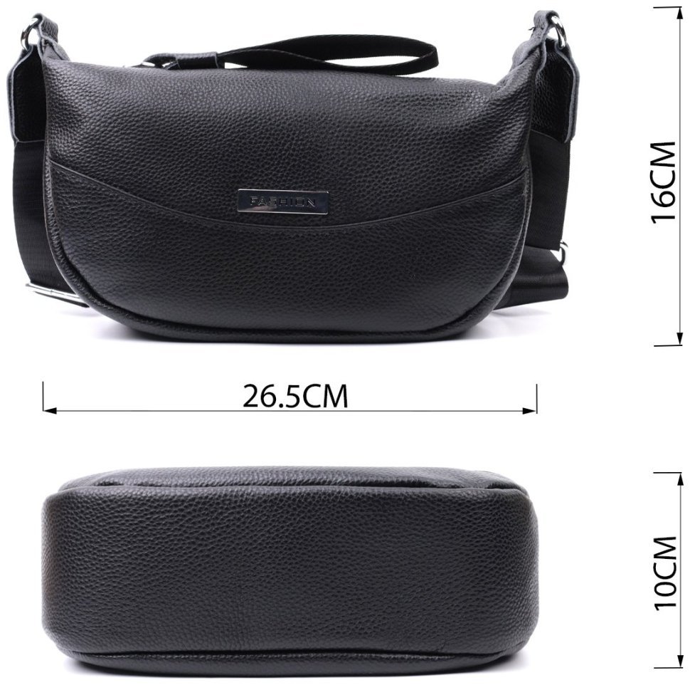 Женская кожаная сумка через плечо с оригинальным декором Vintage 2422615 Черная фото №3 Женская кожаная сумка через плечо с оригинальным декором Vintage 2422615 Черная modnotak фото №3