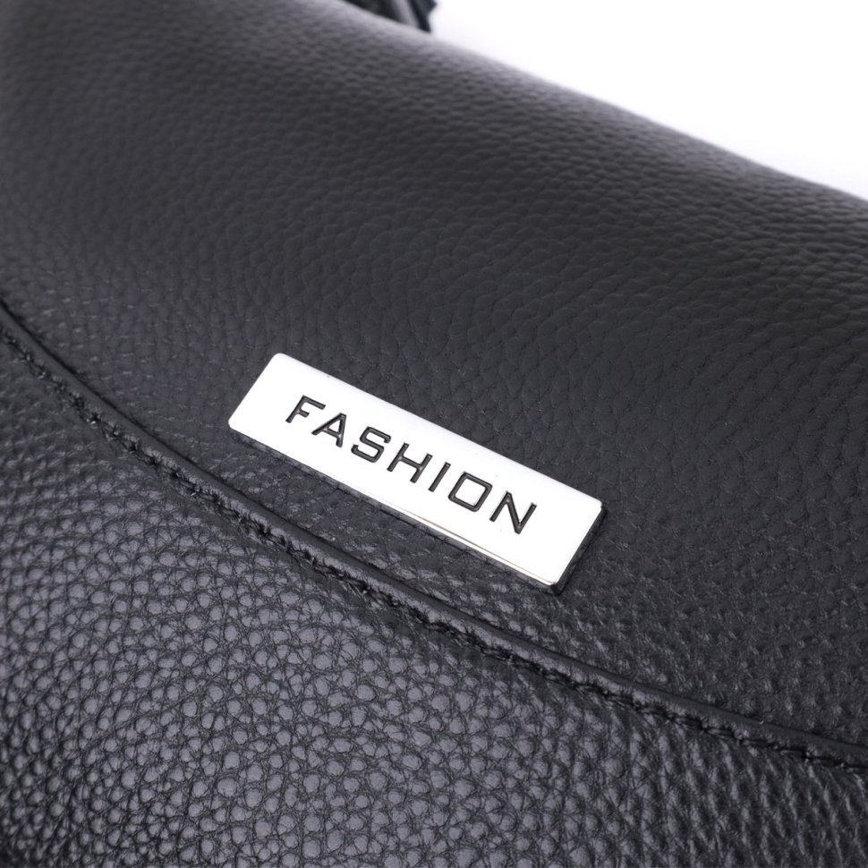 Женская кожаная сумка через плечо с оригинальным декором Vintage 2422615 Черная фото №9 Женская кожаная сумка через плечо с оригинальным декором Vintage 2422615 Черная modnotak фото №9