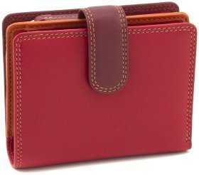Маленький жіночий гаманець з натуральної шкіри червоно-бордового кольору з RFID - Visconti Bali 68832