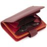 Маленький женский кошелек из натуральной кожи красно-бордового цвета с RFID - Visconti Bali 68832 - 5