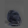 Темно-синя жіноча кругла сумка-кроссбоді із натуральної шкіри BlankNote Бон-Бон 78832 - 4