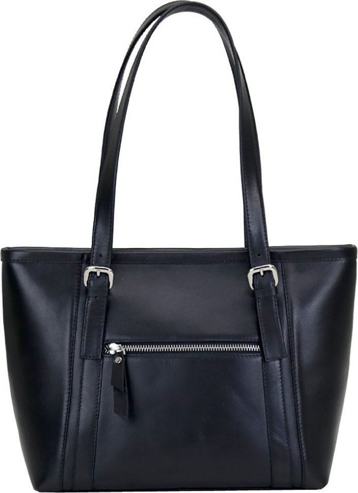 Женская сумка из натуральной гладкой кожи черного цвета Issa Hara Ирена (27080)