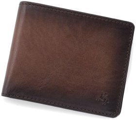 Чоловічий добротний портмоне з натуральної шкіри коричневого кольору з RFID - Visconti Arthur 69132