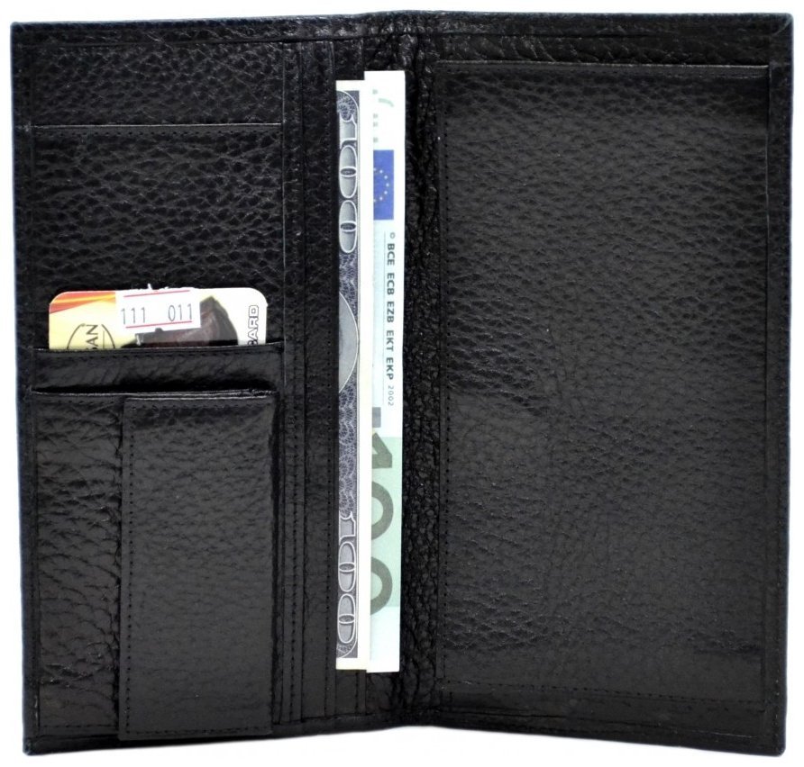 Мужской купюрник из натуральной кожи флотар черного цвета Desisan 80033 modnotak фото №3