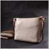 Жіноча сумка з натуральної шкіри молочного кольору з довгою лямкою на плече Vintage 2422396 - 6