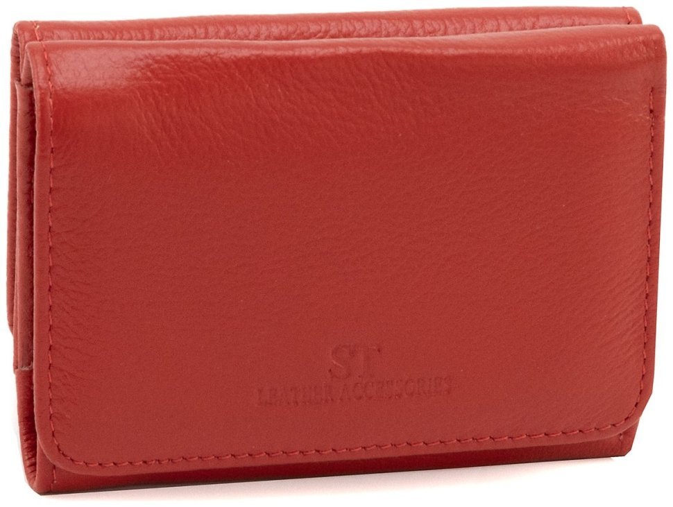 Жіночий маленький гаманець червоного кольору на магнітній застібці ST Leather 90833 modnotak фото №1