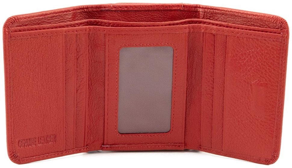 Жіночий маленький гаманець червоного кольору на магнітній застібці ST Leather 90833 modnotak фото №2