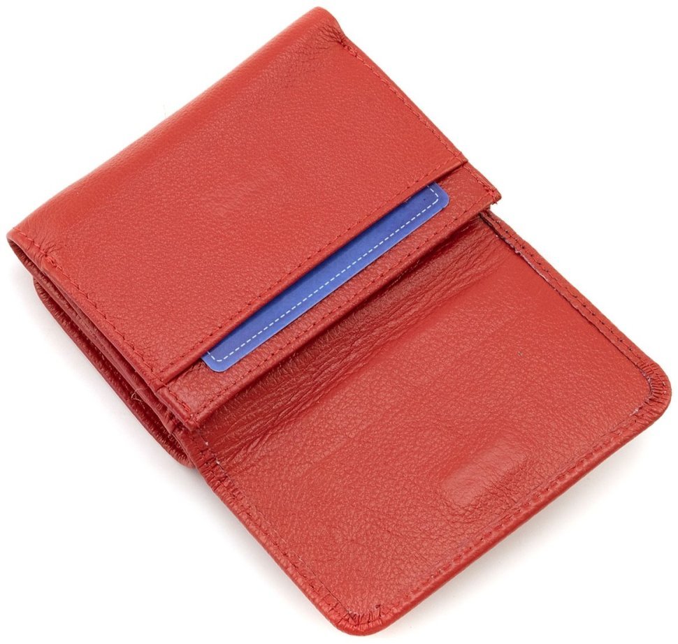 Жіночий маленький гаманець червоного кольору на магнітній застібці ST Leather 90833 modnotak фото №6