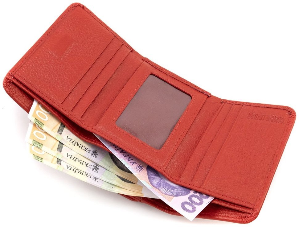 Жіночий маленький гаманець червоного кольору на магнітній застібці ST Leather 90833 modnotak фото №9