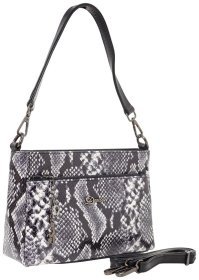 Містка жіноча сумка через плече з тисненням під змію Desisan 81233