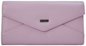 Жіночий гаманець із натуральної шкіри лілового кольору з клапаном на кнопці Desisan 81433