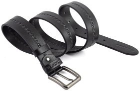 Ремень из натуральной итальянской кожи с декоративными черными заклепками Gherardini 40845