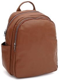 Женский рюкзак из экокожи коричневого цвета на два отделения Monsen 71833