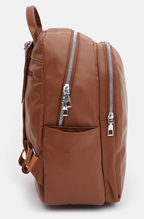 Жіночий рюкзак з екошкіри коричневого кольору на два відділення Monsen 71833