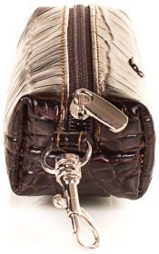 Коричневая ключница из натуральной кожи под крокодила на молнии Desisan 81833