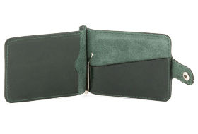 Зажим для денег зеленого цвета на застежке ST Leather (16870) - 2