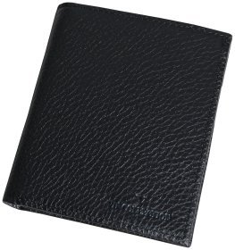 Чоловіче портмоне з натуральної шкіри 55F Vip Collection, чорне