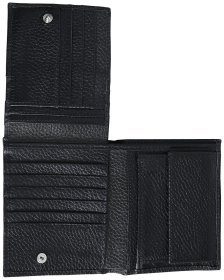 Чоловіче портмоне з натуральної шкіри 55F Vip Collection, чорне