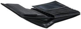 Чоловіче портмоне з натуральної шкіри 55F Vip Collection, чорне