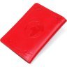 Женская кожаная обложка на паспорт красного цвета с тиснением SHVIGEL (2413981) - 3