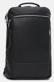 Чоловічий шкіряний рюкзак у класичному чорному кольорі з відсіком під ноутбук Ricco Grande 72433