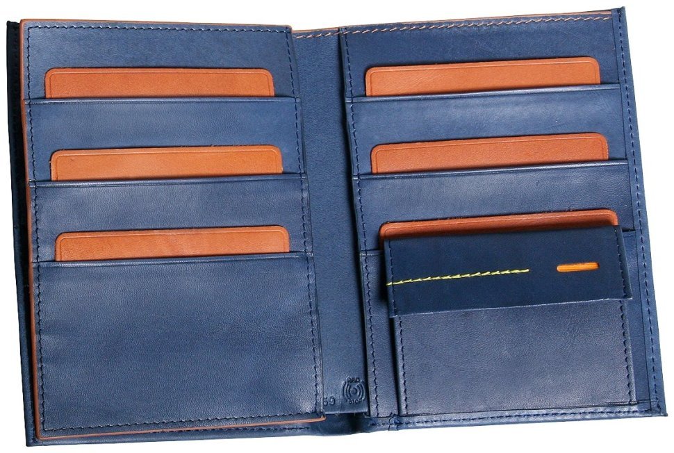 Чоловіче сине портмоне Beverly Hills з блоком для карток Vip Collection 102533 modnotak фото №5
