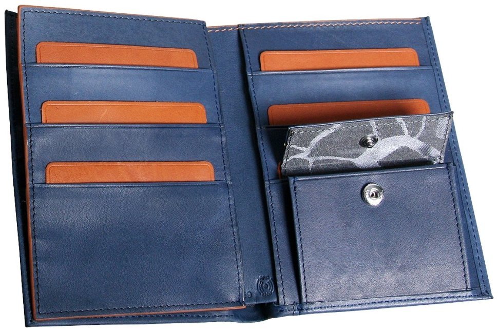 Чоловіче сине портмоне Beverly Hills з блоком для карток Vip Collection 102533 modnotak фото №6