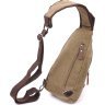 Оливковая мужская сумка через плечо из плотного текстиля с USB кабелем - Vintage (2421223) - 2