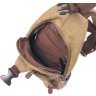 Оливковая мужская сумка через плечо из плотного текстиля с USB кабелем - Vintage (2421223) - 4