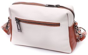 Удобная женская сумка из натуральной кожи Vintage 22589 Белая